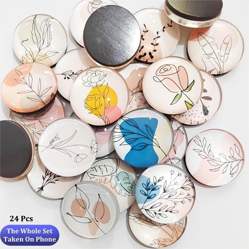 Customized Glass Decorative Round Mini Delicates Refrigerator Magnets Photo Magnets