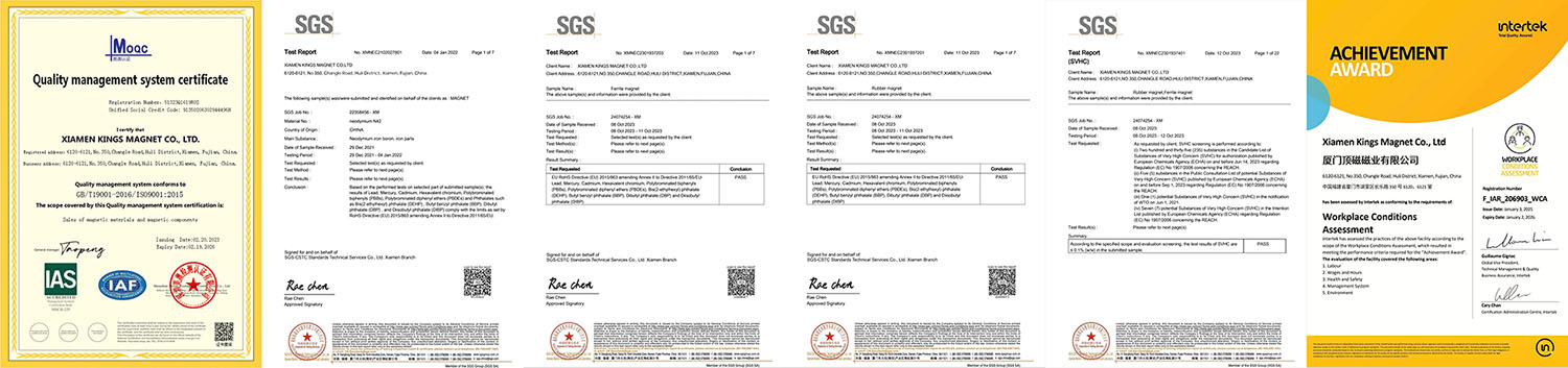 Magnetic material certificate