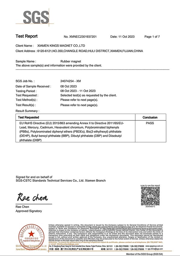 RoHS and REACH compliant materials