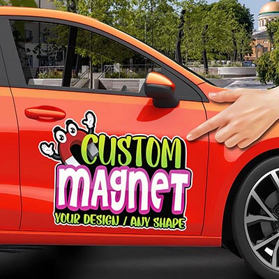 Waterproof Custom Print Rubber Magnetic Car Door Stickers